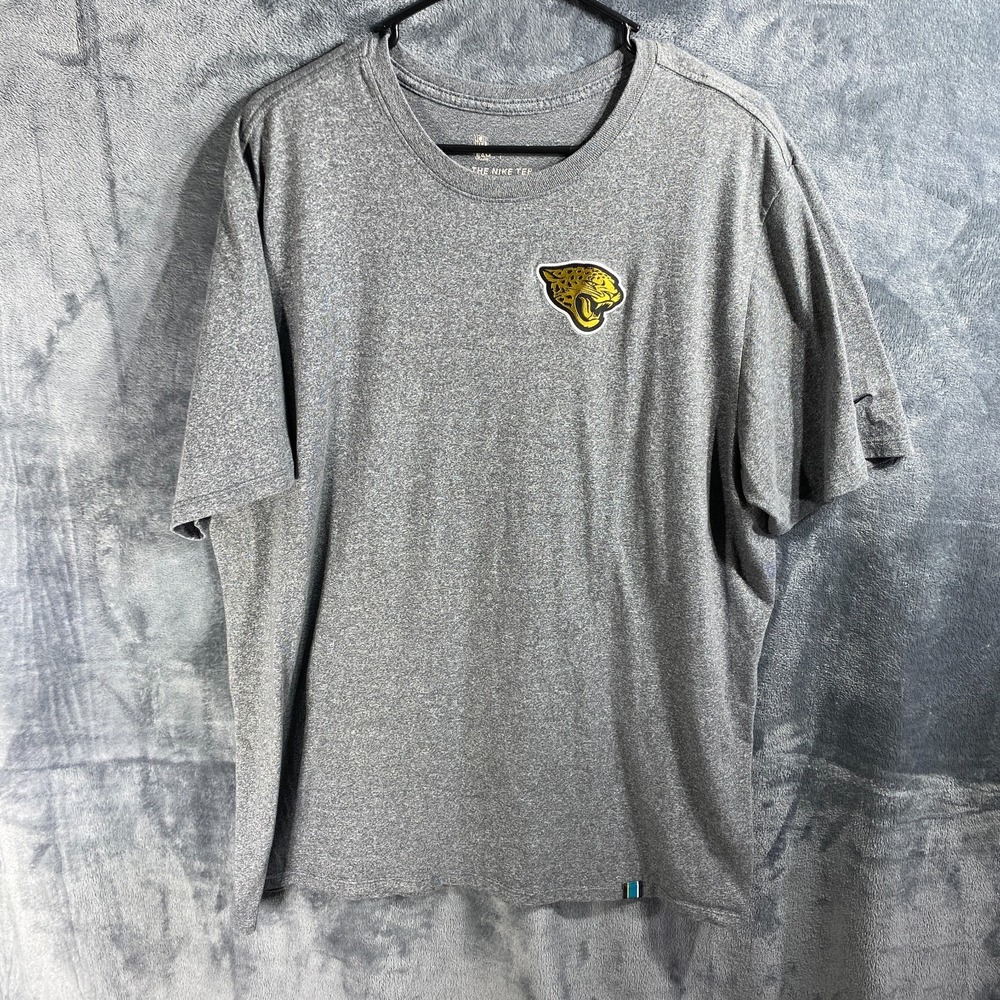 Nike NFL Jacksonville Jaguars T Shirt Mens 2XL Gray Alternate Logo Heathered